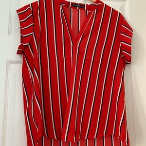 Business Casual Red Striped Shirt